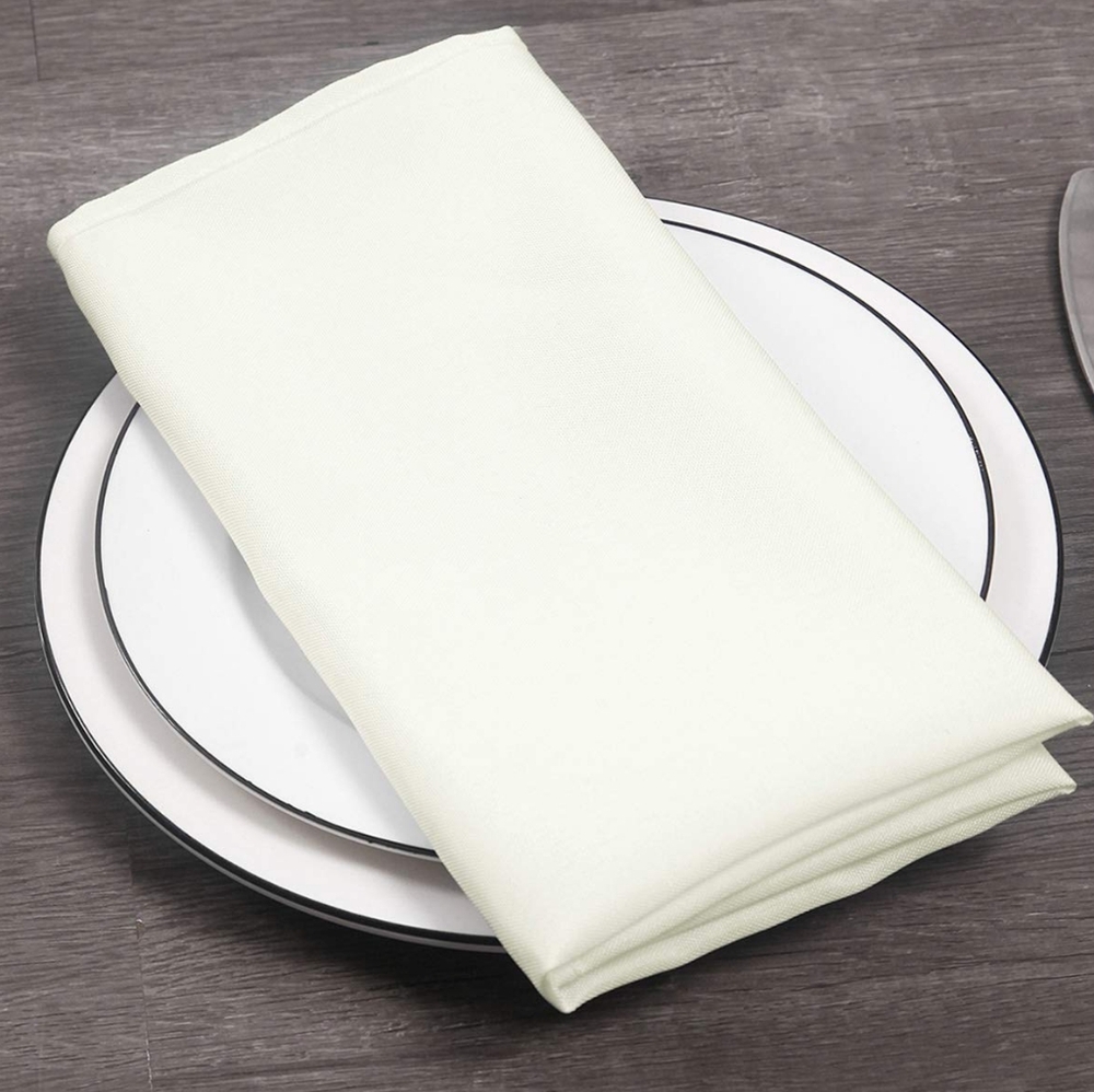 Leading Linens Ivory 50 pcs 17"x17"  Polyester Cloth Napkins